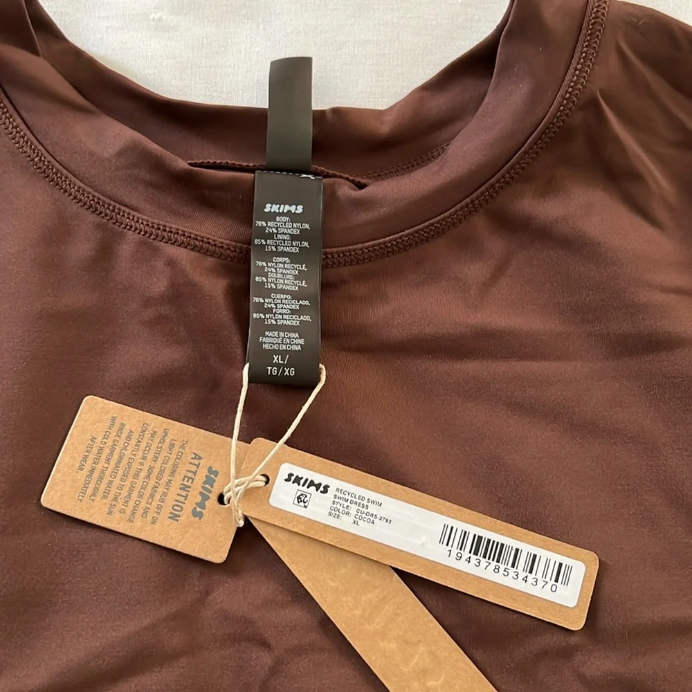 SKIMS Short Sleeve Brown T-Shirt Swim Dress